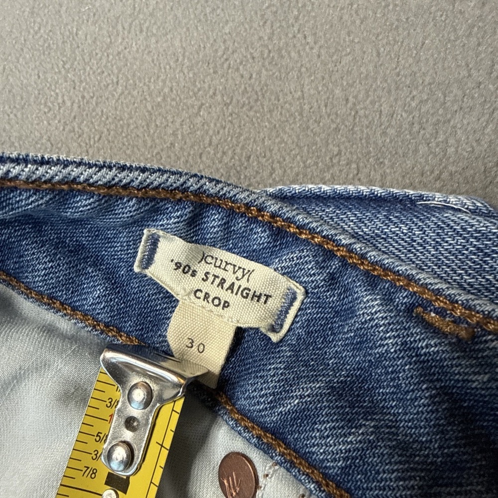 Madewell Jeans Womens 30 Blue Curvy 90s Straight Crop High Rise NQ204 - Picture 3 of 11